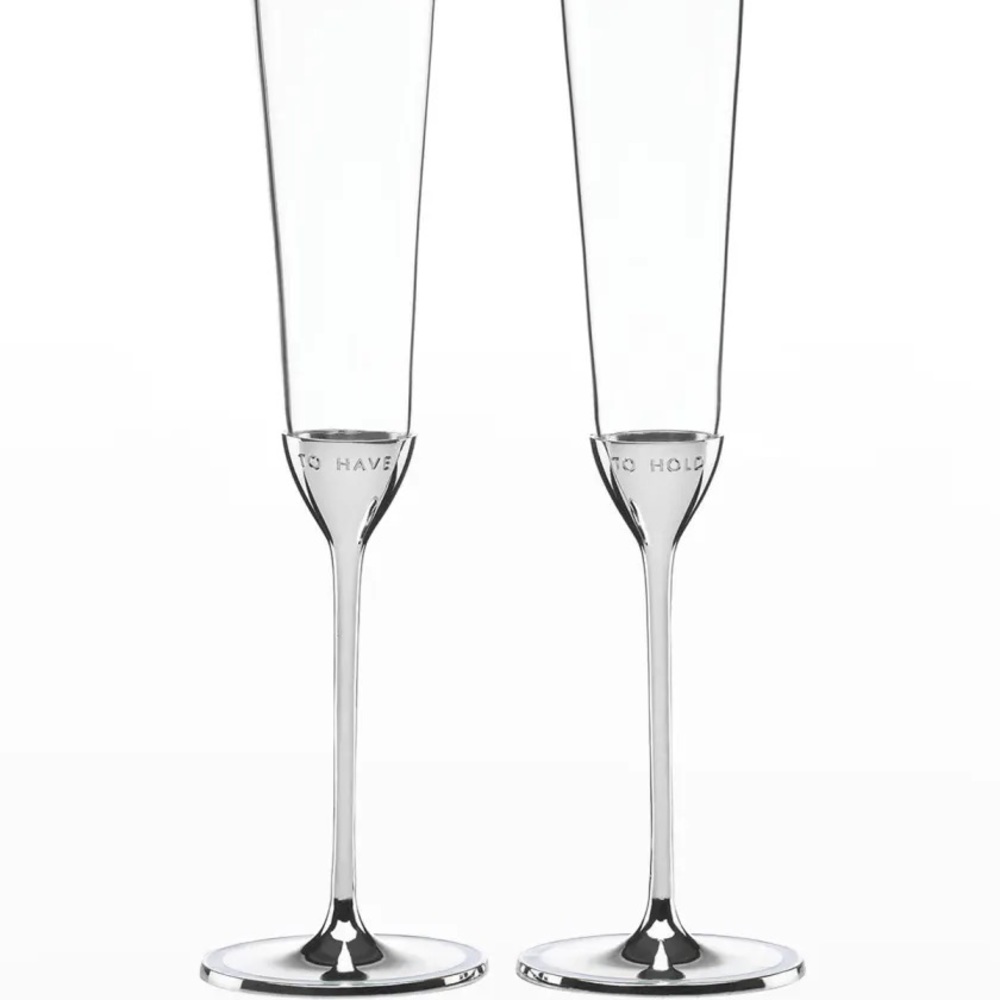 Kate spade x Lenox take the cake toasting flute pair